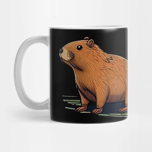 Capybara animal cartoon art #capybara Mug